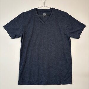 Wohven Mens V-Neck T-Shirt Large Blue Heathered Short Sleeve Jersey Tee